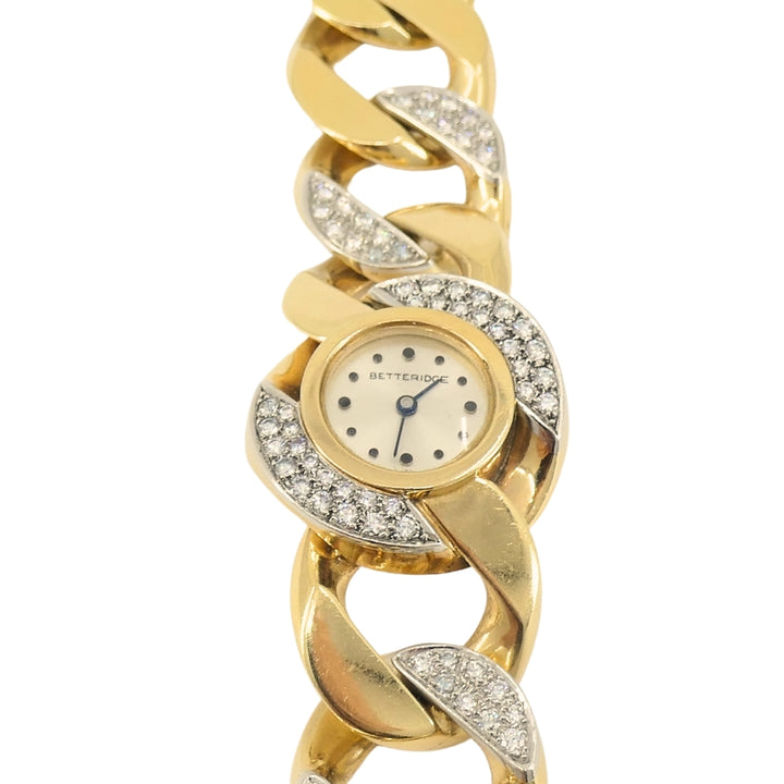 Vintage Diamond Watch Betteridge Curblink Chain Bracelet 14k Gold