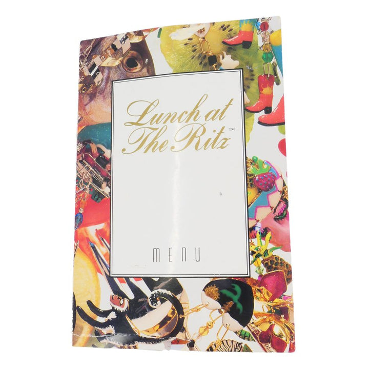 1990 Lunch At The Ritz Carte Du Jour African Animal Gold Silver Clip Earrings