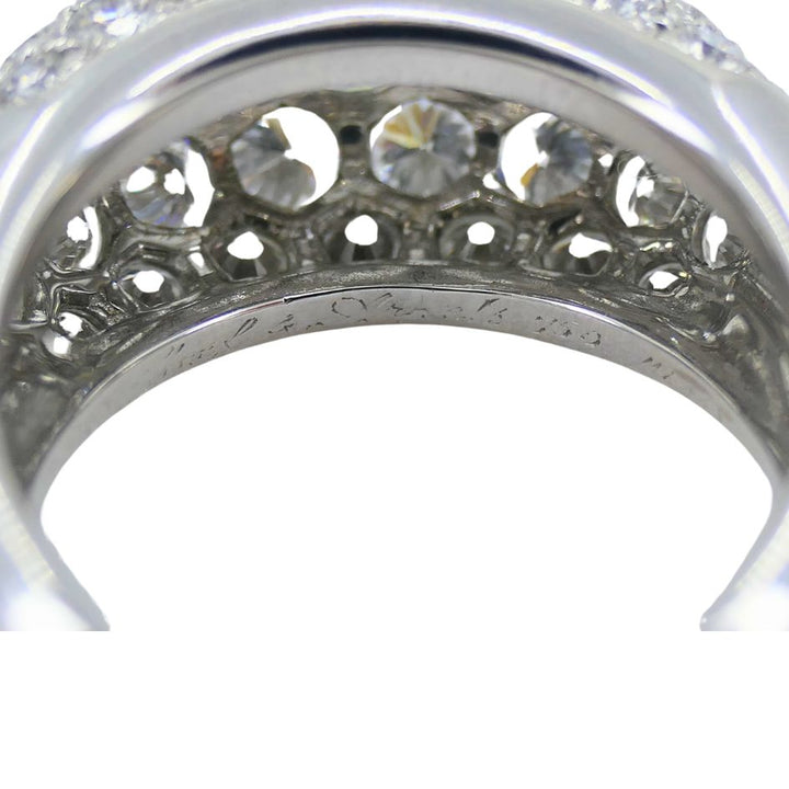1960s Van Cleef & Arpels 18k White Gold Diamond Bombe Ring
