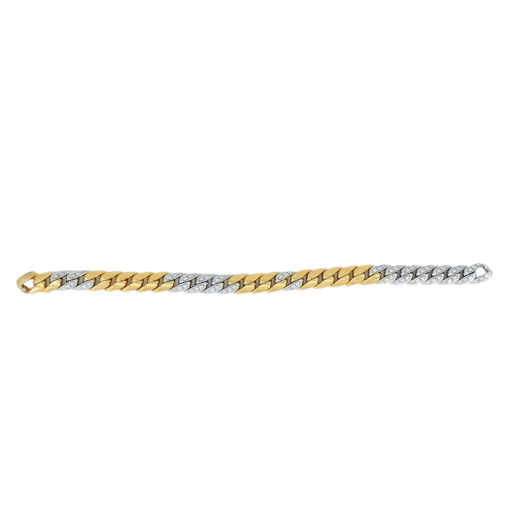 Pomellato 18k Yellow White Gold Diamond Curblink Chain Bracelet