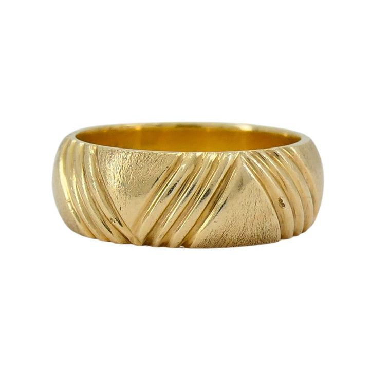 1950s Cartier 14k Gold Brushed Band Ring sz 7