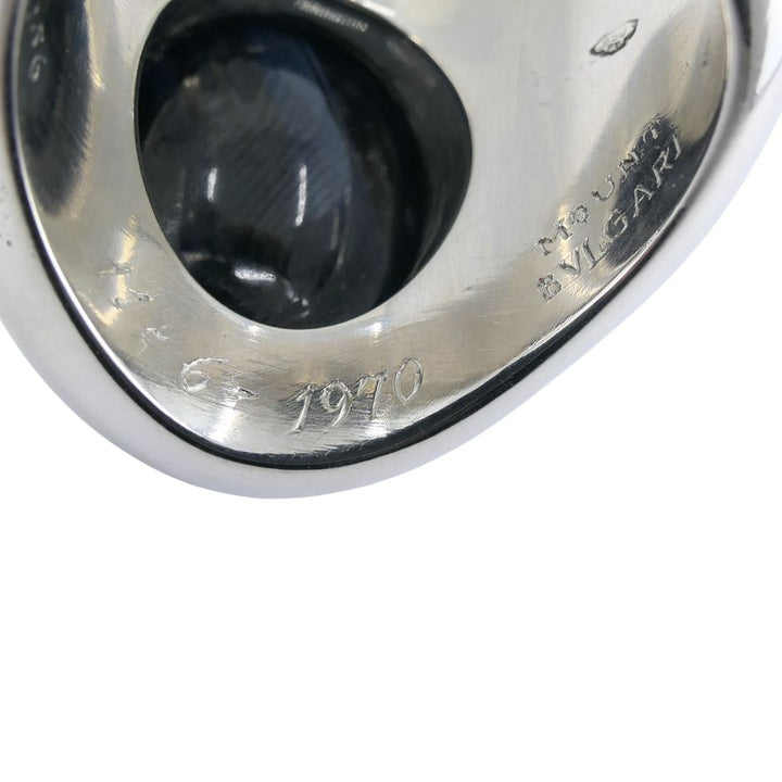 Bulgari Platinum Sapphire Custom Family Crest Signet Ring
