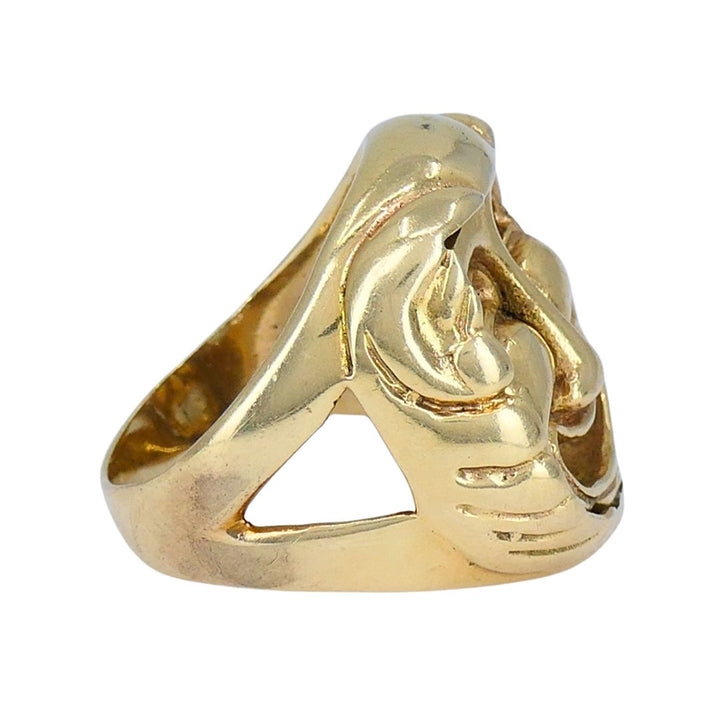 Vintage 14k Gold Greek Theater Flip Ring