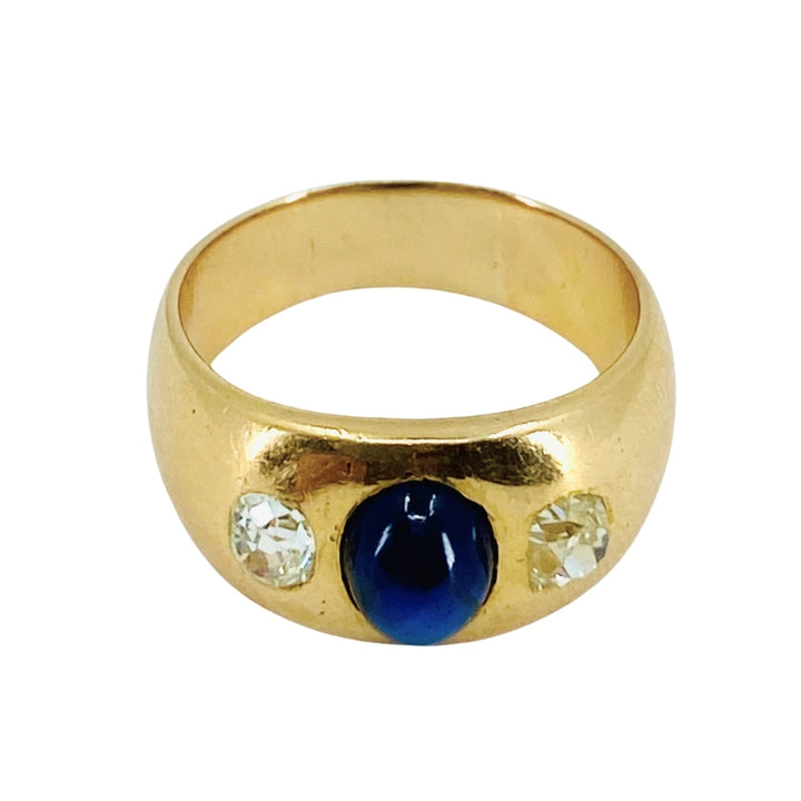 Vintage Gold Ring Three-Stone French Band