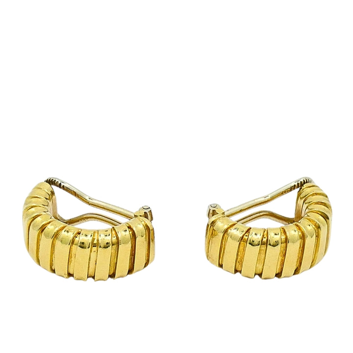 18k Gold Carlo Weingrill Huggie Earrings Tubogas Design