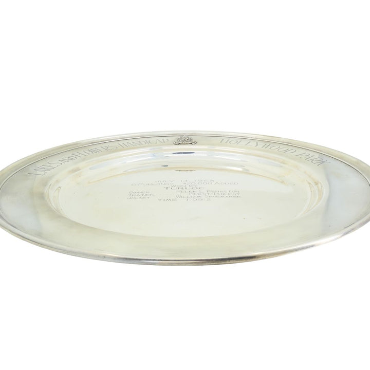 1964 Sterling Silver Lakes and Flowers Handicap Hollywood Park Trophy Plate