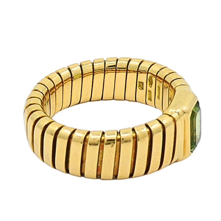 Bvlgari Tubogas 18k Gold Ring Peridot