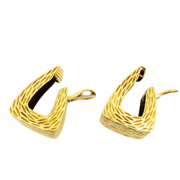 Wander France  Modern 18k Gold Geometric Clip-On Earrings