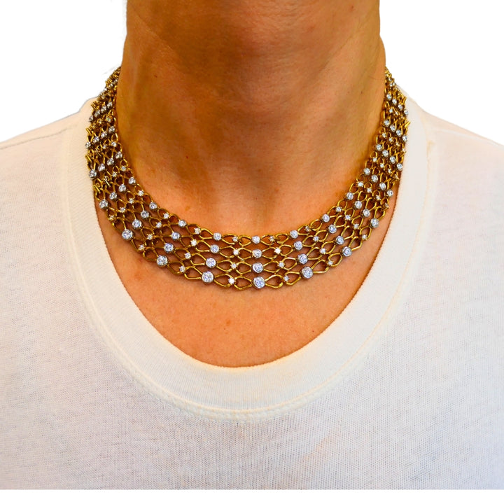 Vintage Tiffany & Co. Collar Necklace Gold Platinum Diamond Estate Jewelry