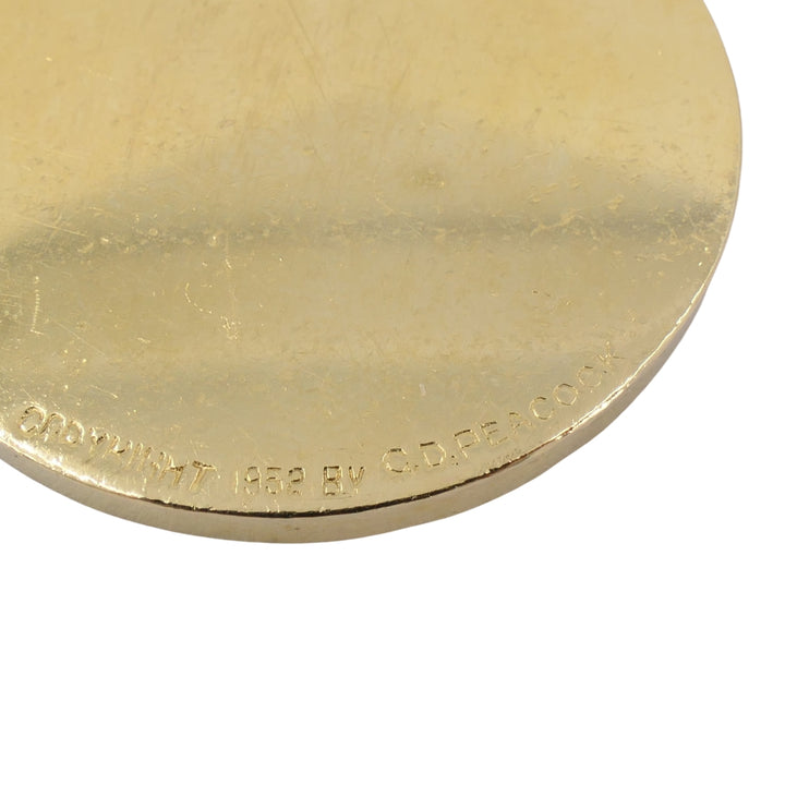 Vintage 14k Gold Pisces Charm Pendant Wire Necklace circa 1950s