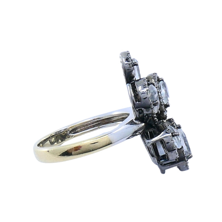 14k Gold  Diamond Floral Cocktail Ring