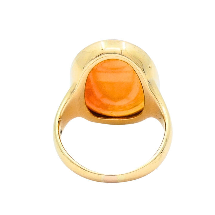 Antique Carnelian Intaglio 18k Gold Signet Ring