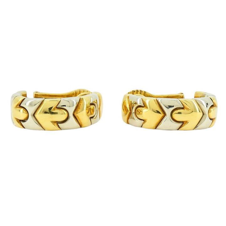 Bvlgari 18k Two-tone Gold Clip-on Huggie Alveare Earrings