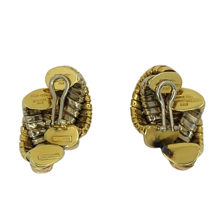 Tallarico Carlo Weingrill Tubogas Earrings Three Tone 18k Gold