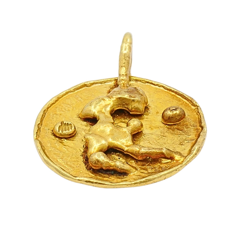 Jean Mahie 22k Gold Sculptural Abstract Pendant