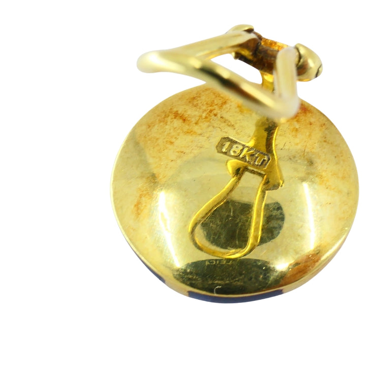 Angela Cummings for Tiffany & Co. MOP Gold Onyx Button Clip-On Earrings