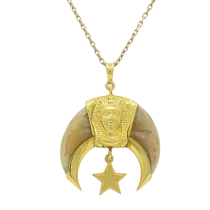 14k Gold Masonic Knight Templar Claw Pendant & 18k Gold Chain