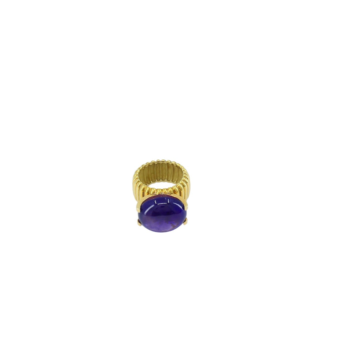 Amethyst Ring Signed Tambetti 18k Gold Cocktail Ring