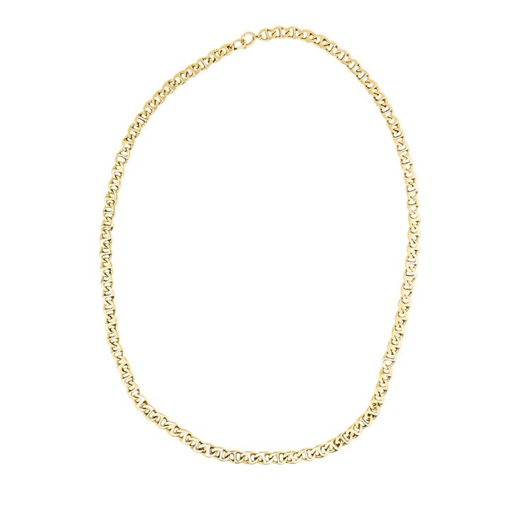 14k Gold Flat Link Chain Necklace Vintage Jewelry