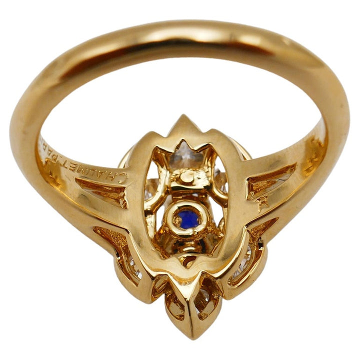 Chaumet Vintage Diamond Sapphire Yellow Gold Ring