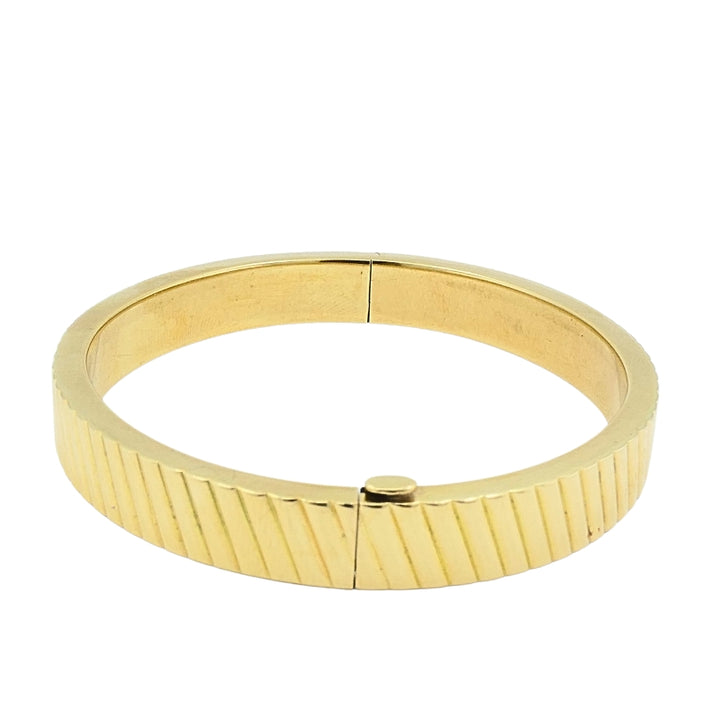 14k Gold Ribbed Bangle Vintage Bracelet