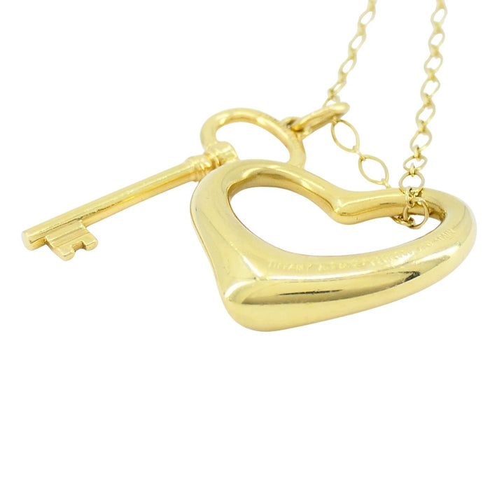 Tiffany & Co. Elsa Peretti Open Heart Key Pendant Necklace