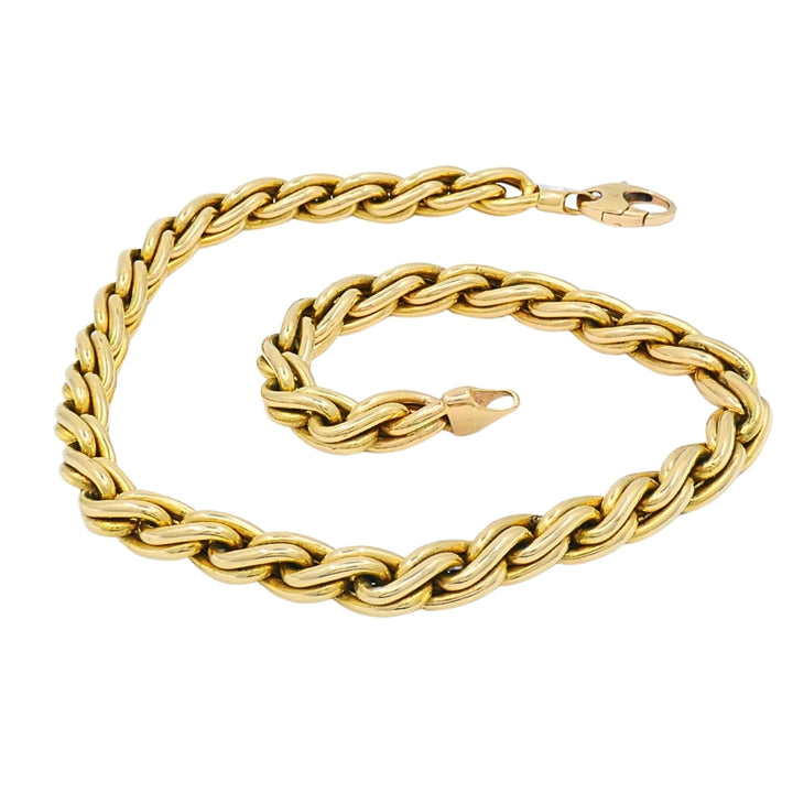 14k Gold Chain Necklace Chunky Oval Link Vintage Jewelry