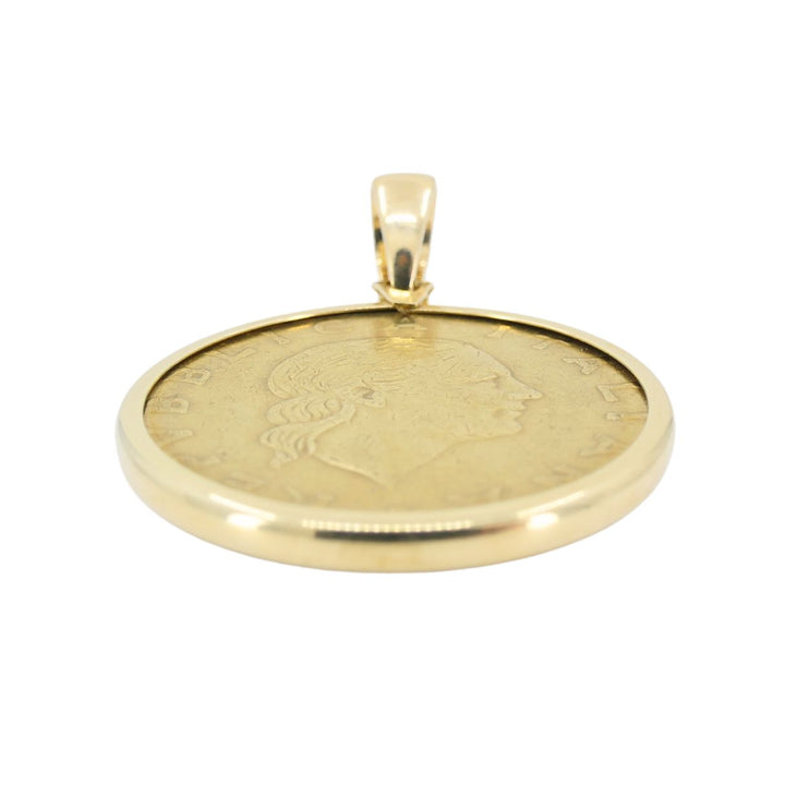 Italian 14k Gold Lire Coin Pendant