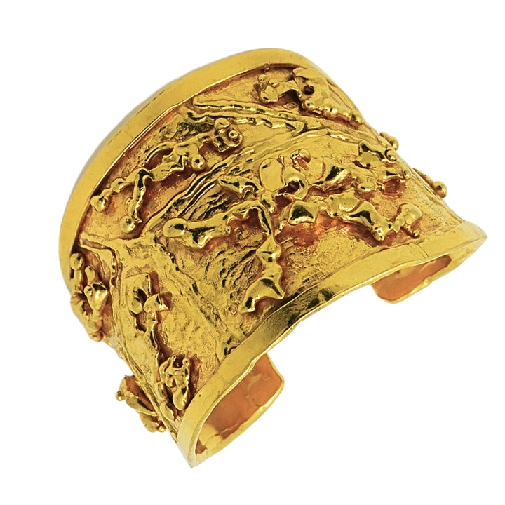 22k Gold Jean Mahie Wide Cuff Bracelet