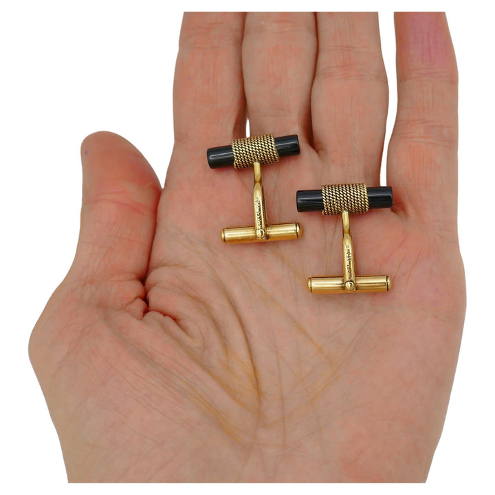 Vintage Gucci Cufflinks Gold Onyx