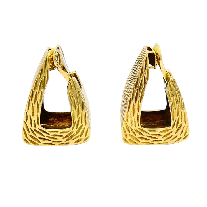 Wander France  Modern 18k Gold Geometric Clip-On Earrings