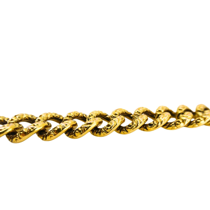 Vintage 14k Gold Heart Lock Link Bracelet