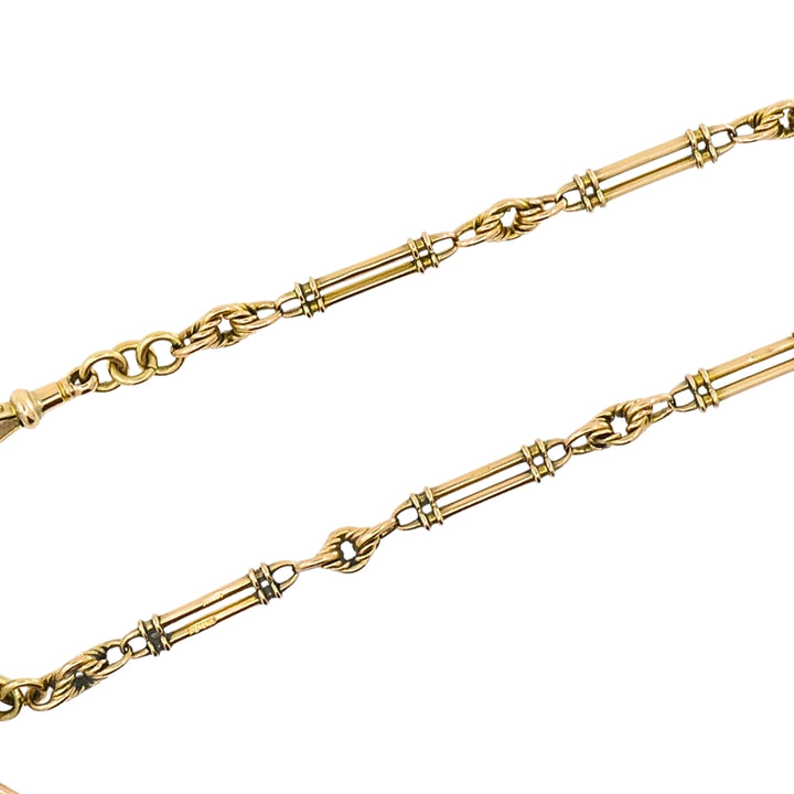 Antique 9k Gold Necklace Toggle Turquoise Locket