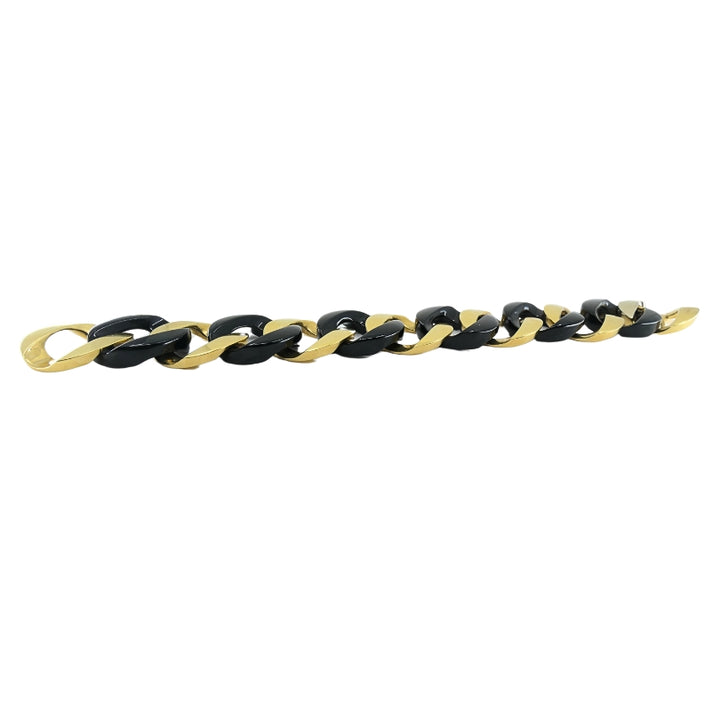 Verdura 18k Gold  Black Jade Curb Link Bracelet
