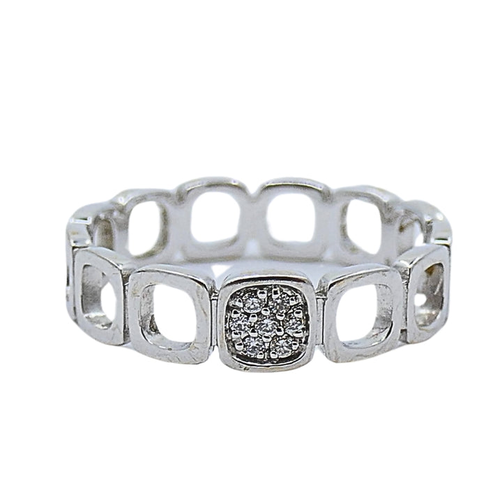Dinh Van 18k White Gold Ring Diamond Band
