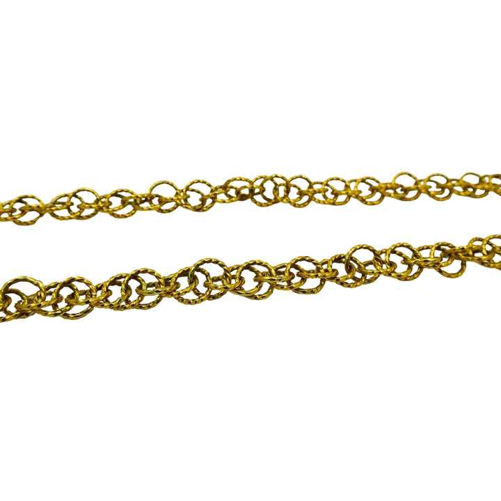 18k Gold Twisted Link Chain Necklace French Jewelry