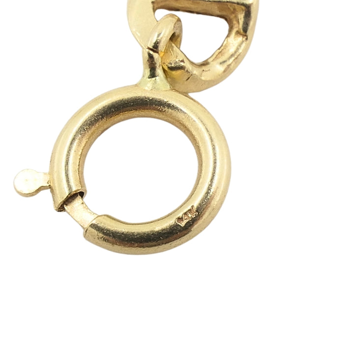 14k Gold Flat Link Chain Necklace Vintage Jewelry