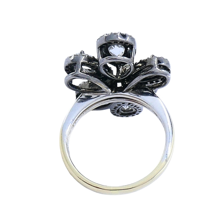 14k Gold  Diamond Floral Cocktail Ring