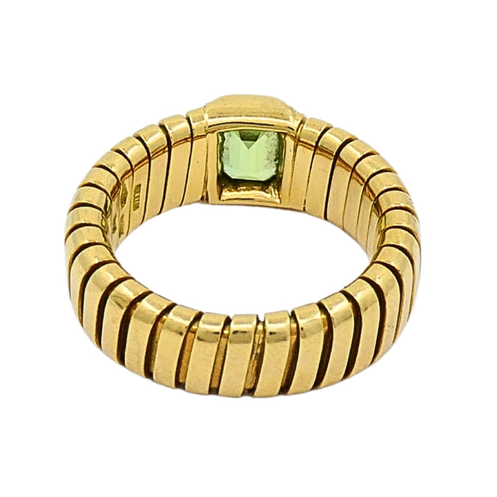 Bvlgari Tubogas 18k Gold Ring Peridot