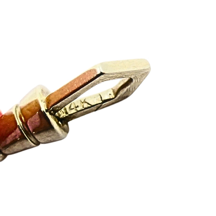 14k White Gold Chain Necklace Black Enamel