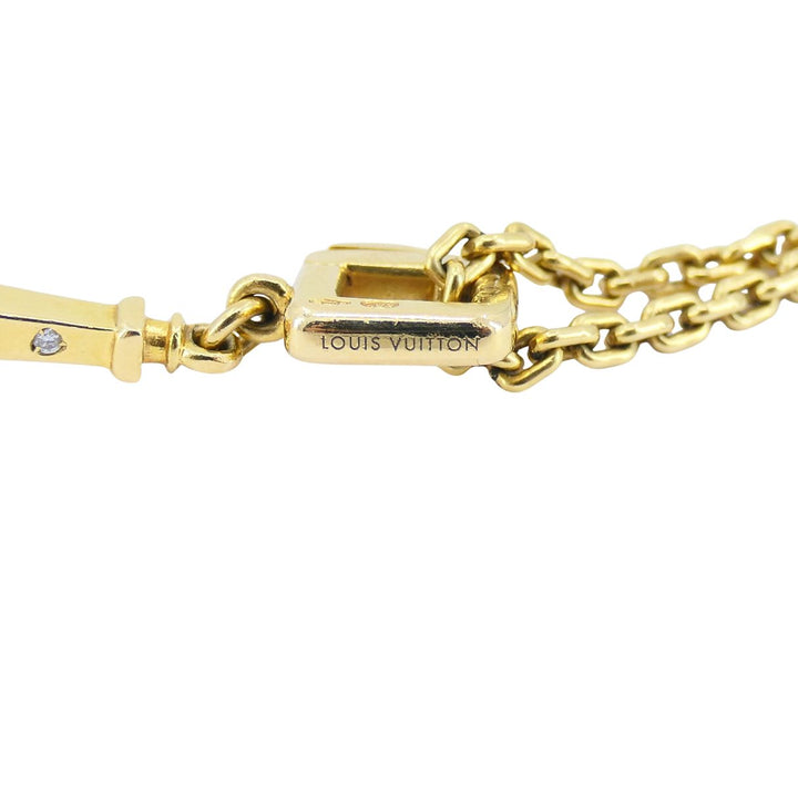 Louis Vuitton 18k Gold Diamond Eiffel Tower French Pendant Necklace