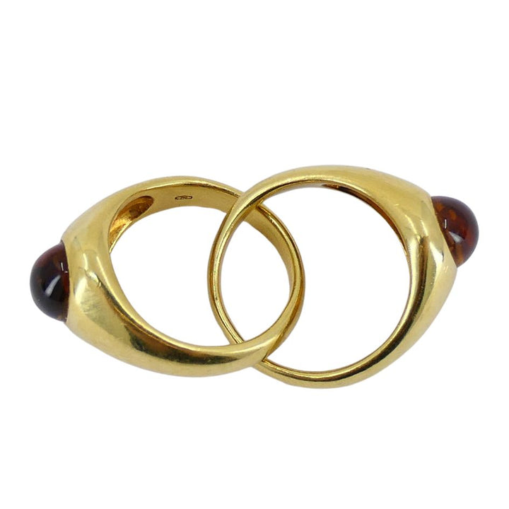 Pomellato 18k Gold Citrine Interwoven Duo Ring
