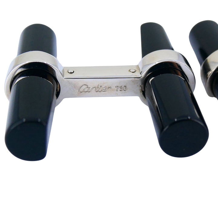 Vintage Cartier 18k White Gold Onyx Cufflinks