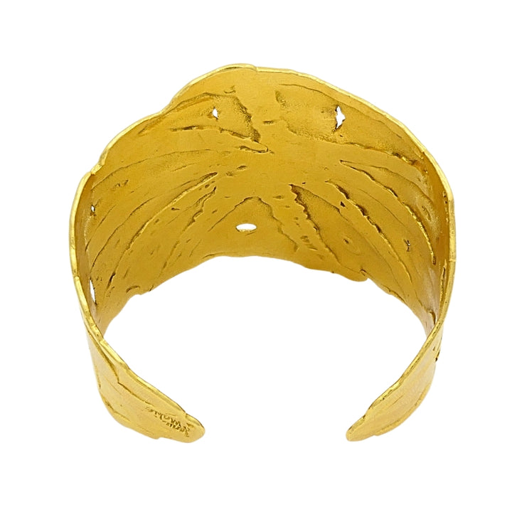 Jean Mahie 22k Gold Wide Cuff Bracelet
