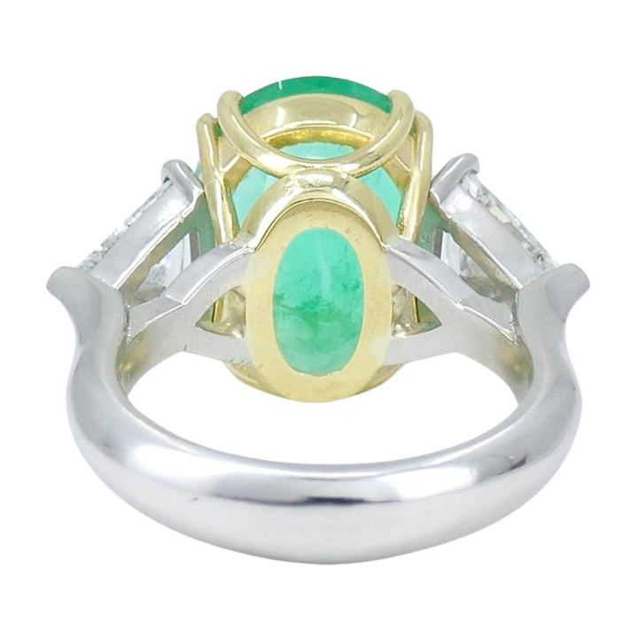 Natural 8ct. Emerald Diamond Ring 18k Gold Platinum