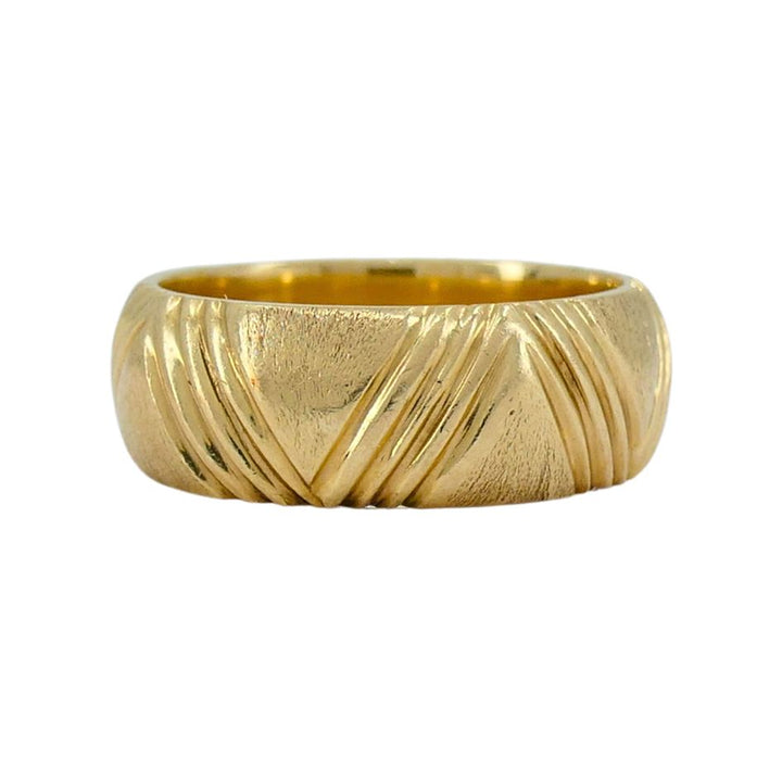 1950s Cartier 14k Gold Brushed Band Ring sz 7