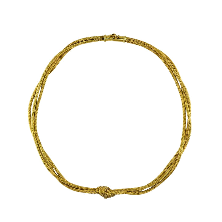 18k Gold Multi-Strand Knot Necklace