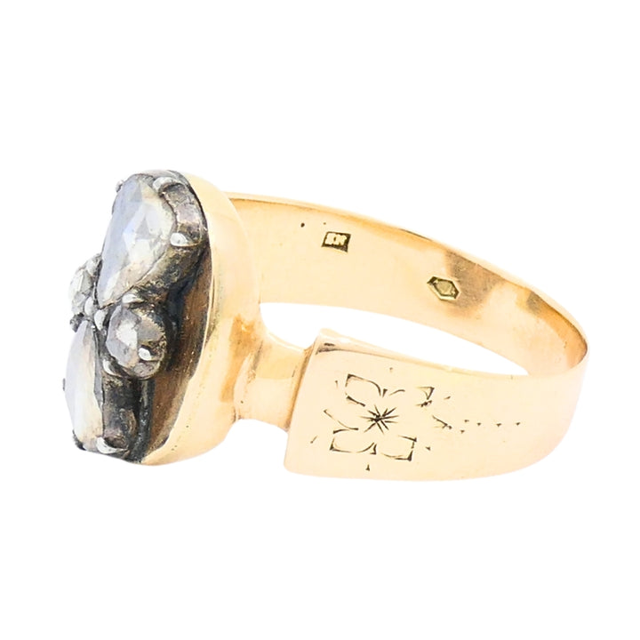 Rose Cut Diamond Ring 14k Gold Vintage Jewelry