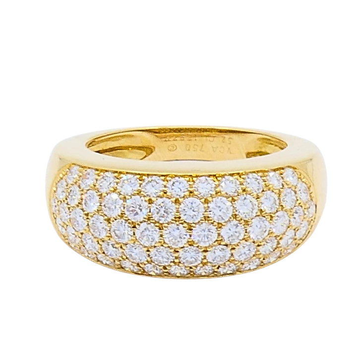Van Cleef & Arpels Pave Diamond Gold Dome Ring