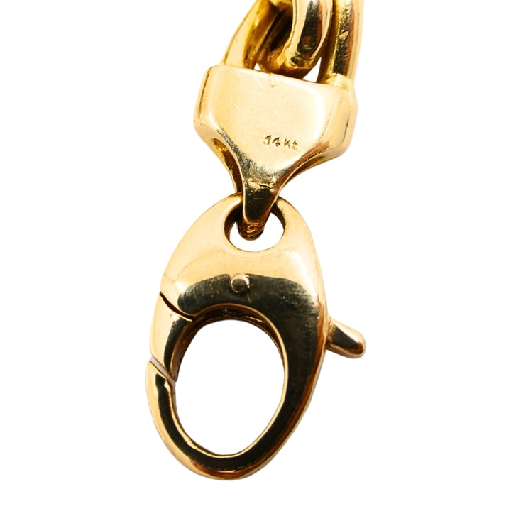 14k Gold Chain Necklace Chunky Oval Link Vintage Jewelry